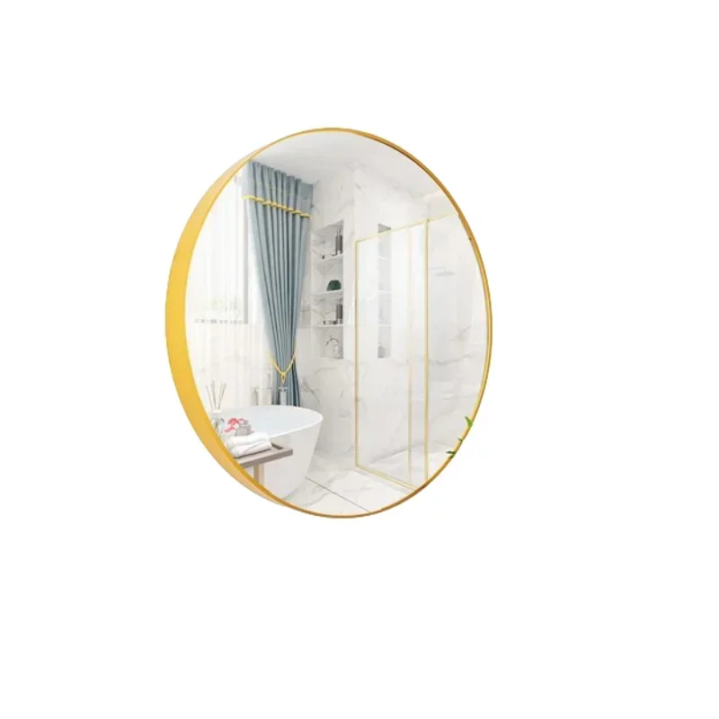 

Для 40/50/60/70 см металлический каркас, круглое черное/золотое зеркало для ванны с полкой, настенное зеркало для ванной комнаты, отеля, туалетного столика