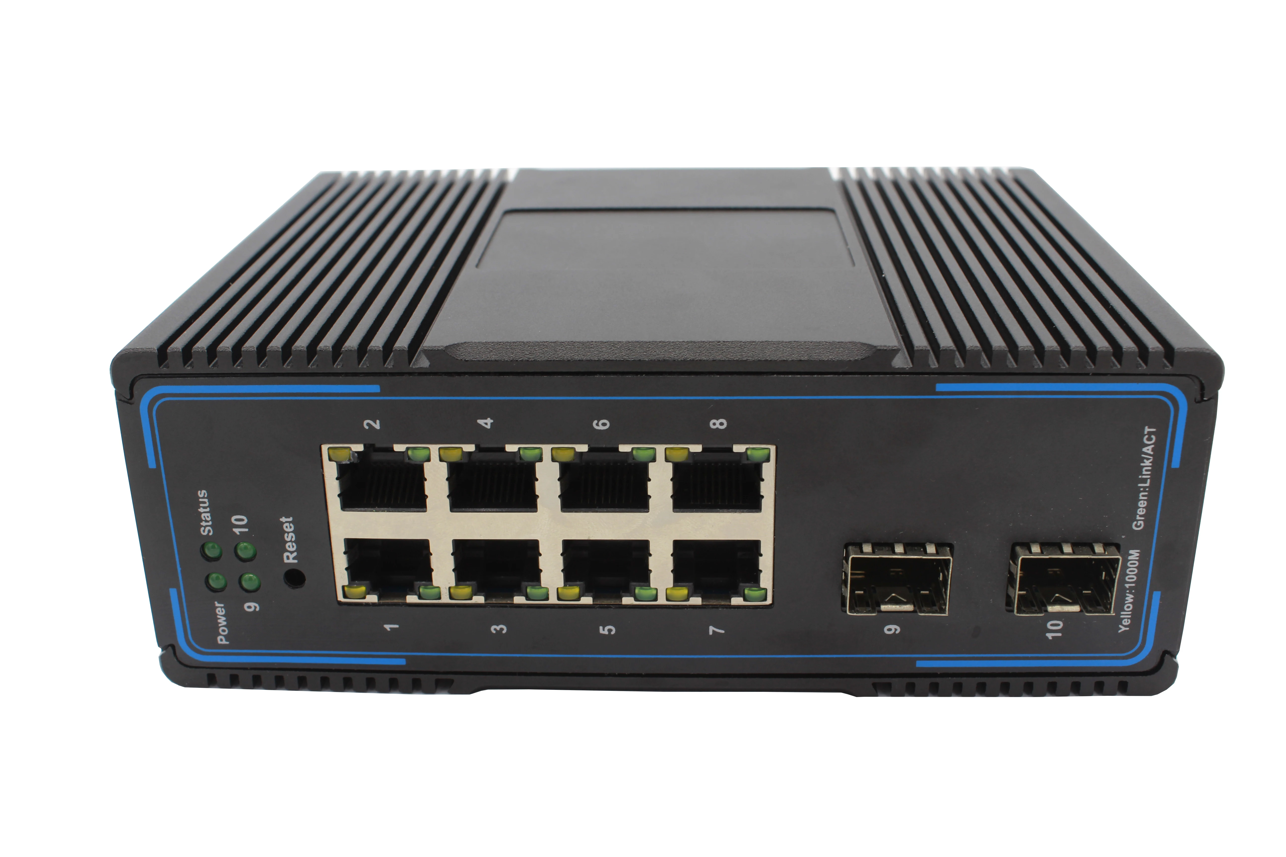 NF624GMP-SFP Managed Gigabit Fiber Ethernet Switch  4 10/100/1000Base Ports To 2 SFP Industrial Din Rail Mount Telnet Switch