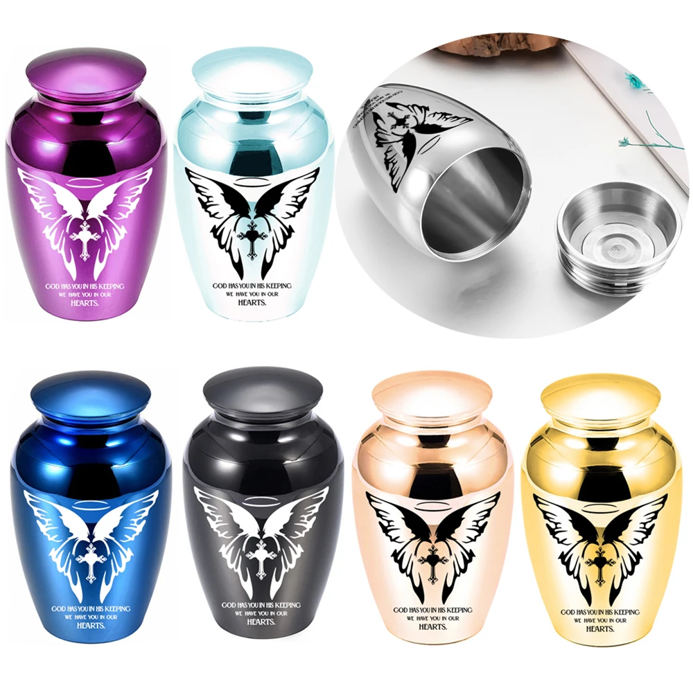 

Small Keepsake Urn for Human Ashes Butterfly Mini Urn Aluminum alloy Ashes Holder Small Ash Urn-god has you in his keeping we ..