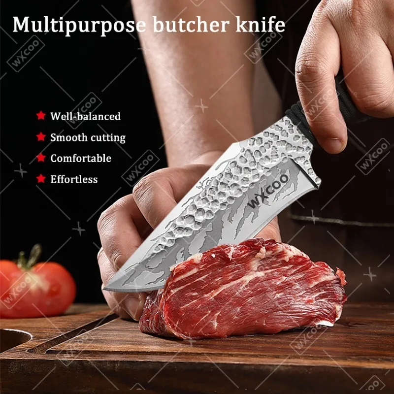 WXCOO Stainless Steel Kitchen Accessories Meat Chopping Slicing Knives for Kitchen Use Fruit Cutting Meat Barbecue Knife Scissor