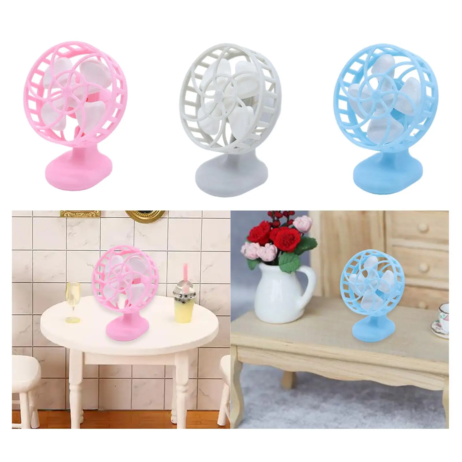 Ventilateur Miniature pour maison de poupée, échelle 1/12, Mini ventilateur de table, décoration pour maison de poupée