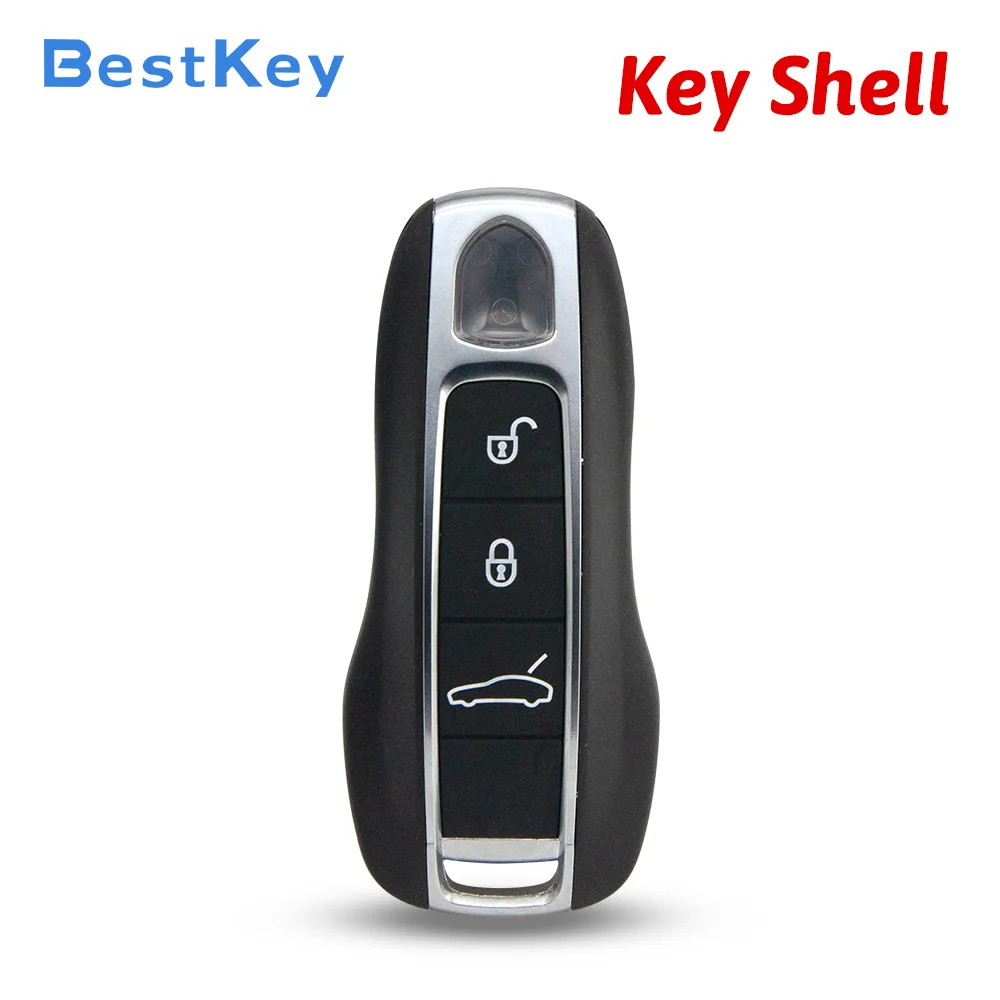 Best Key 3 Button Empty Smart Key Shell Replacement Fob Case for Porsche Cayenne Panamera Macan 911 2019+