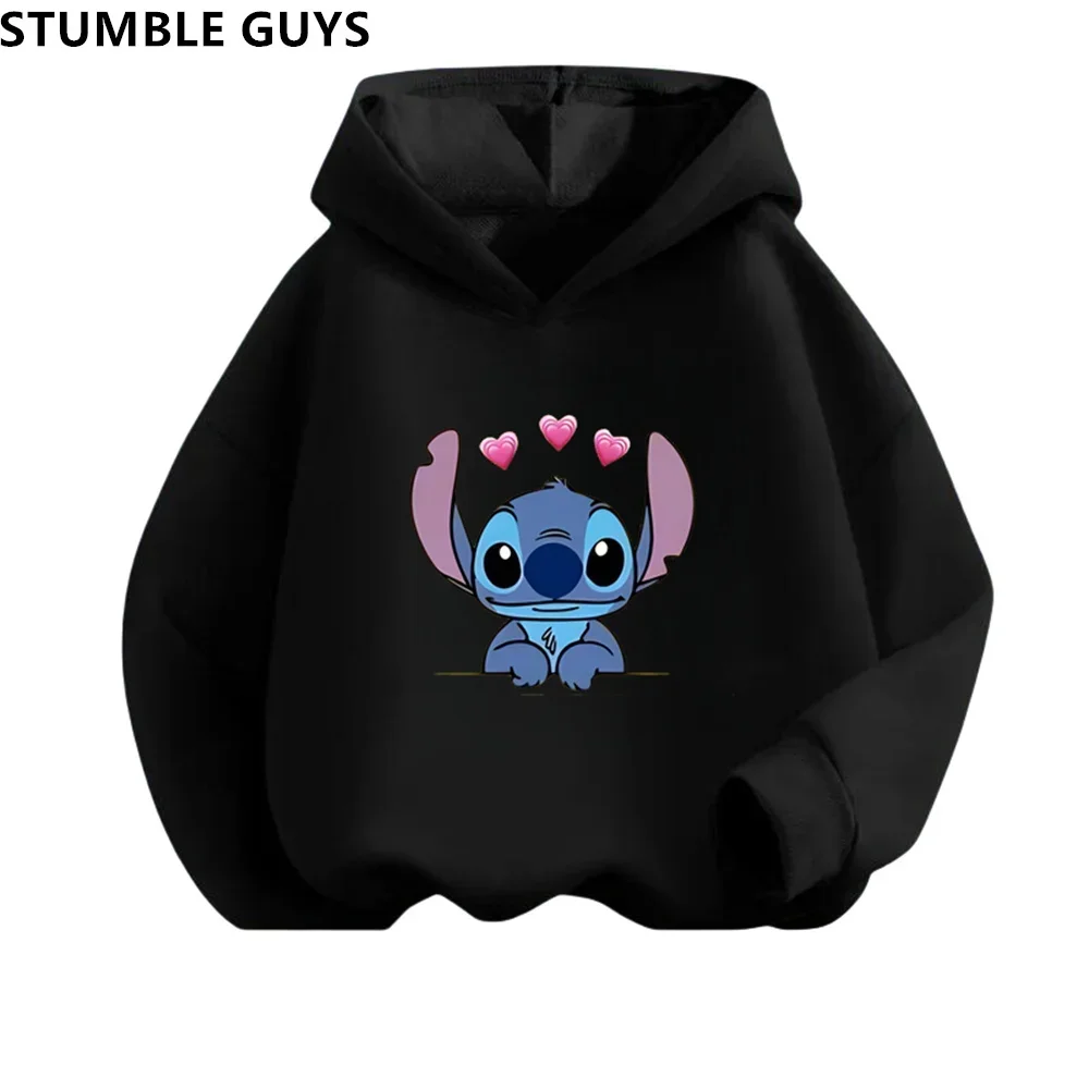 Aloha Stitch Sweatshirt Hoodies Fashion Pullover Anime Hoody Cartoons Girls Boy Kids Long sleeve Casual Clothes Stitch Trucksuit