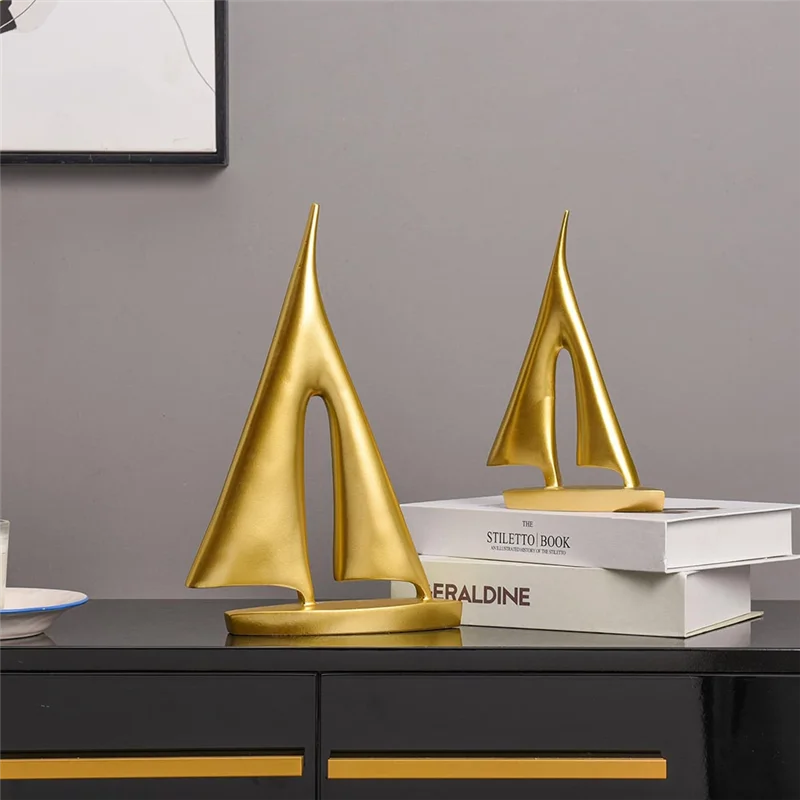 

TFORU-Modern Sculptures Home Decor,Sailboat Decor Ornament,Boat Decorations Statue Decor,Art Sculptures And Statues(2PCS)