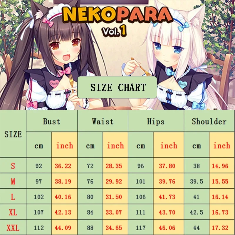 2025 NEKOPARA Vanille Maid Kleid Kostüm Anime Spiel Chocola Cosplay Perücke Katze Neko Mädchen Frauen Outfits