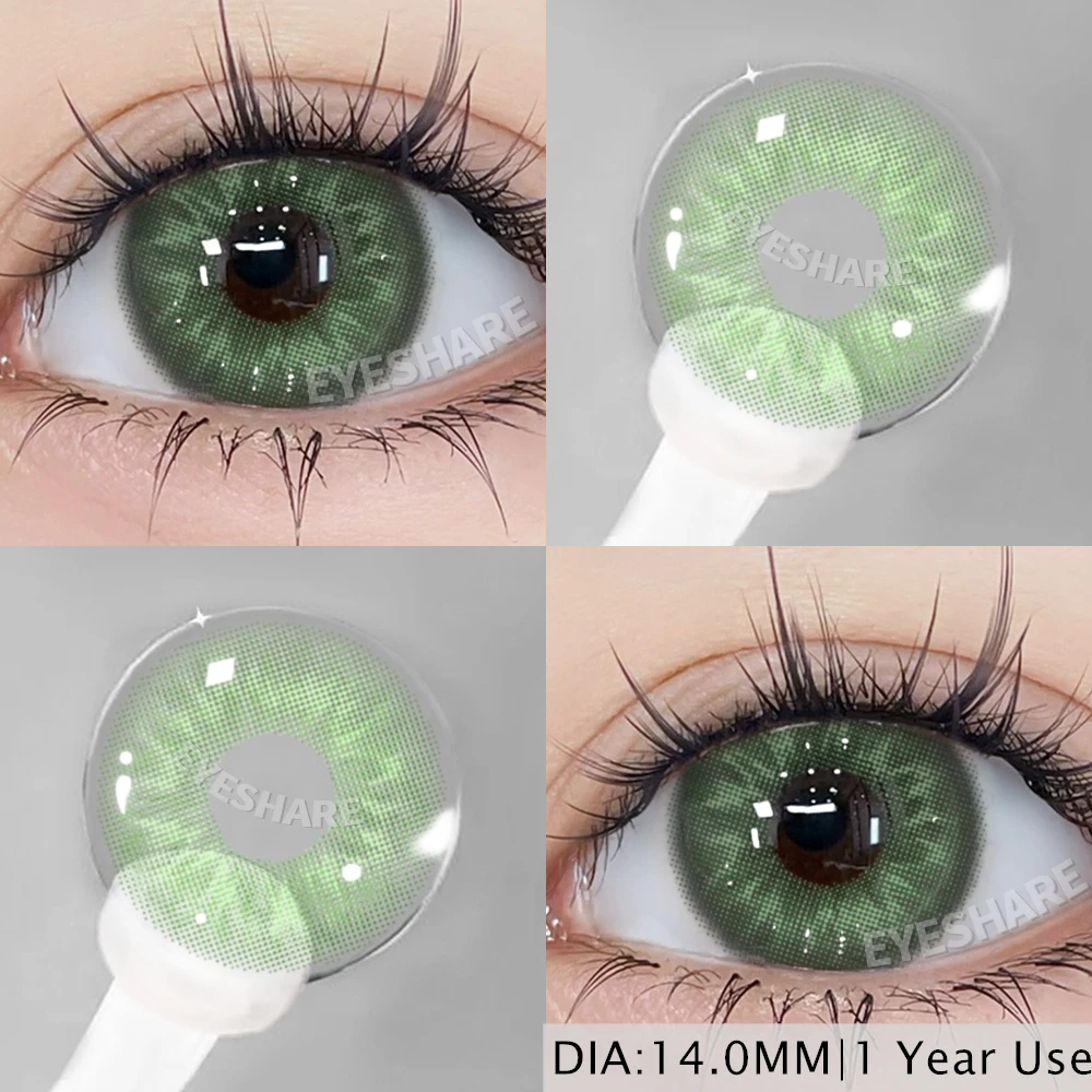 EYESHARE 1 Paar farbige Kontaktlinsen der grünen Serie für Augen, farbige Linsen, grüne Linsen, natürliche bunte Kontaktlinsen, jährliche Verwendung