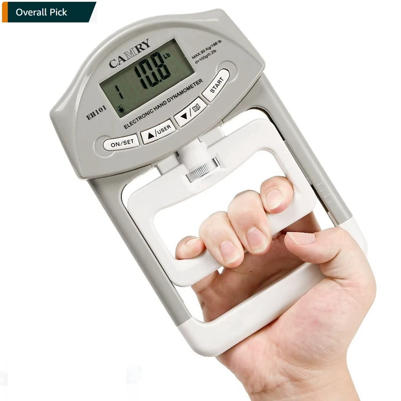 Digital Hand Grip Dynamometer Strength Tester 198Lbs 90Kgs Wrist Strengthener Hand Power Training Fitness Grip Trainer