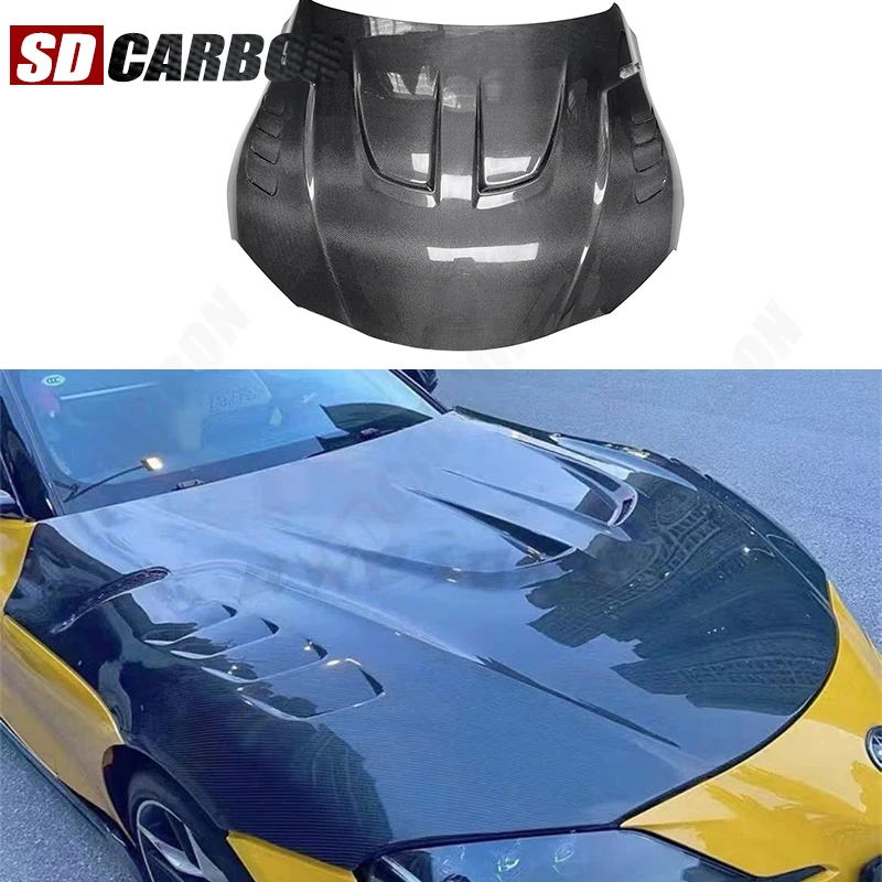 

For Toyota Supra A90 A91 MK5 Carbon Fiber Hood Engine Cover Hood Car Headliner Hood Cover VRS Style Upgrade body kit