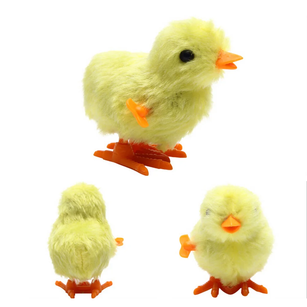 1pc Plush Wind Up Chicken Kids Educational Toy Clockwork Jumping Walking Chicks Toys Happy Gifts 15*16cm