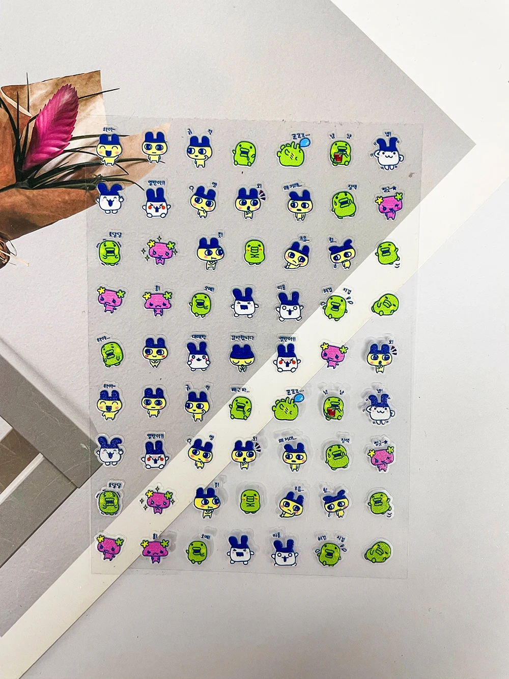 Lindos animales japoneses Mini Diy pegatinas para decoración de uñas 3D dibujos animados coreanos garabato alivio autoadhesivo Scrapbooking pegatinas para decoración de uñas