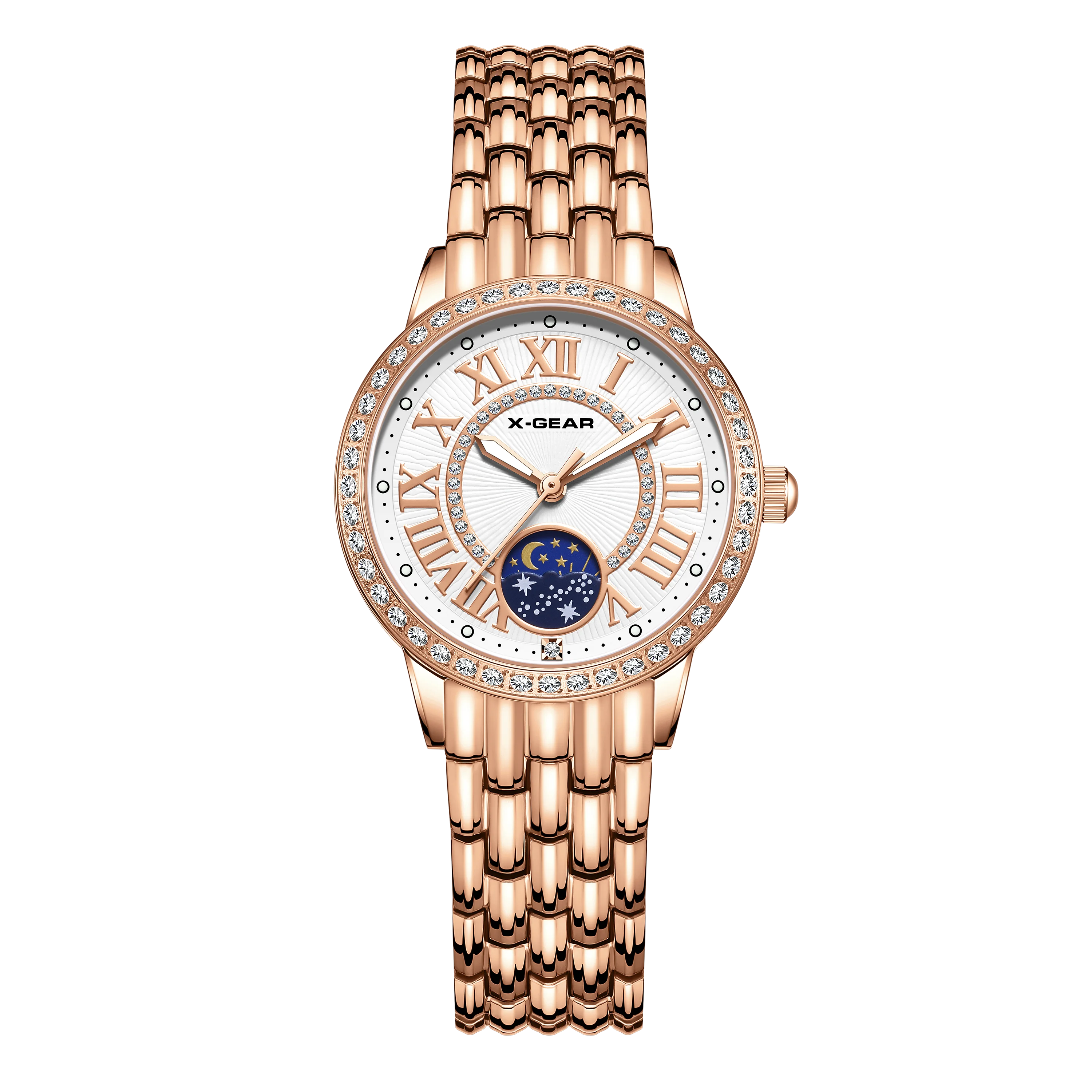 Elegante ed elegante, quadrante stellato, nuovo orologio meccanico automatico da donna