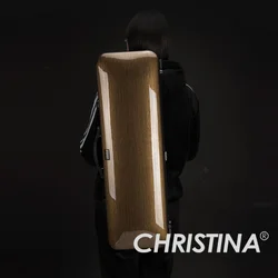 CHRISTINA Violin Case 4/4 Size Dark Gold Rectangular Waterproof Hybrid Carbon Fiber Accessories Bag Double Shoulder VB08