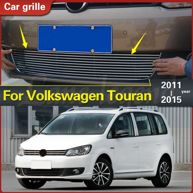 

Для Volkswagen VW Touran 2011-2015 Высококачественная передняя нижняя решетка из нержавеющей стали, накладка на решетку автомобиля, комплект кузова