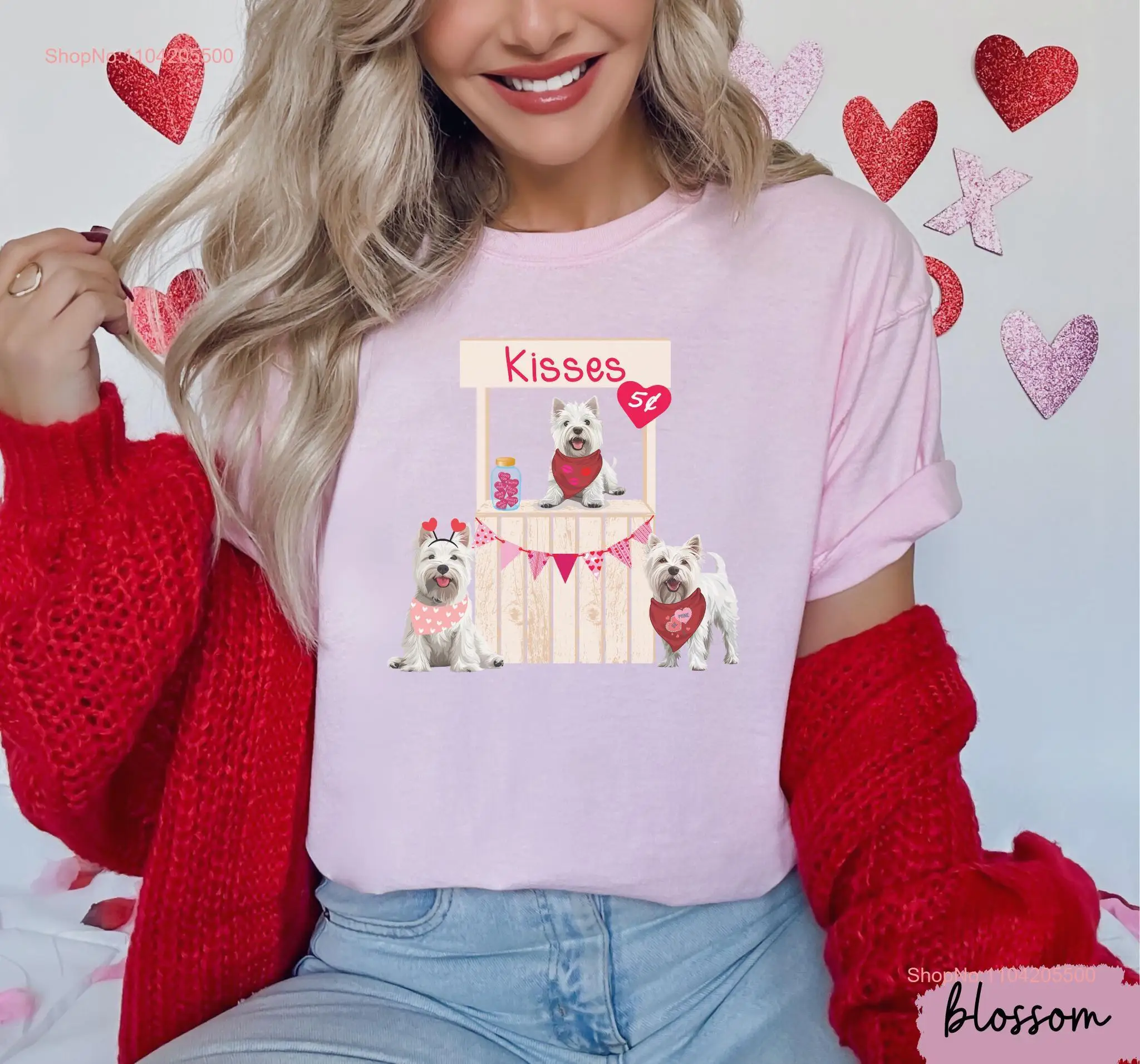 Westie dog valentine shirt West highland terrier mom tee gift for her owner Valentines long or short sleeves