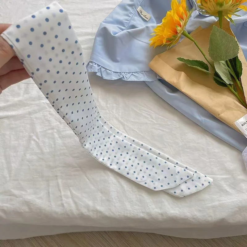 4 шт., женский узкий длинный шарф 6X90 см, синий шейный платок с принтом, сумка на голову, аксессуар для волос, лента на шею, украшение пояса