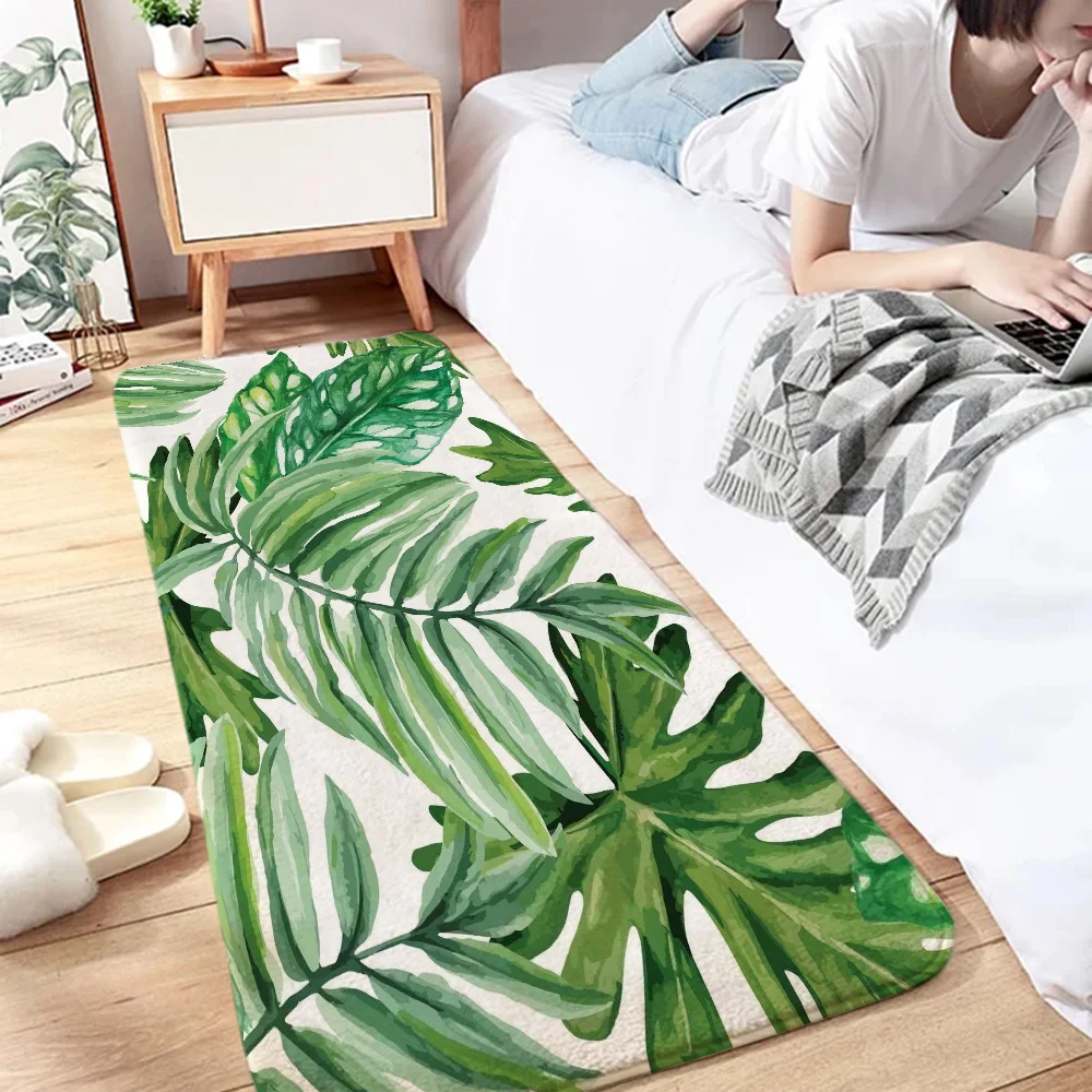 Kitchen Floor Mat Room Monstera Melt in Green Doormat Entrance to Home Decoration Accessories Bathroom Mats Rugs Design Carpet