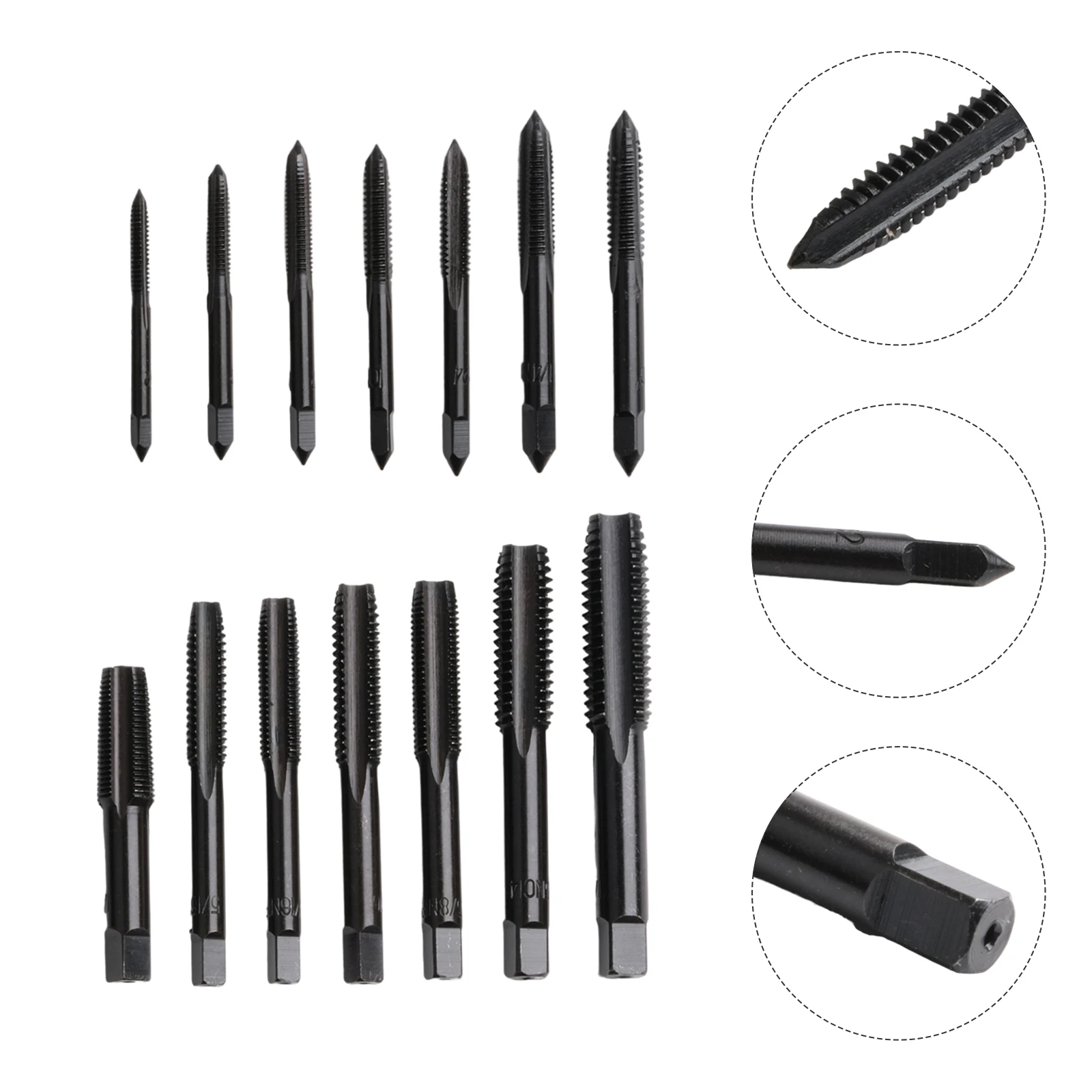 14pc Thread Tap Set Straight Flute Tap Machine Spiral Point Screw Thread Drill Bits Wood Thread Cutter Set For Threading Machine