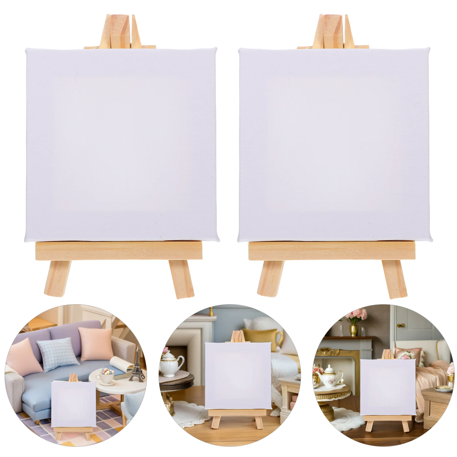 18 set Natural Wood Cotton Multi Function Canvas Panels Mini Easel Triangle Structure Stretched Painting Frame For Student Oil