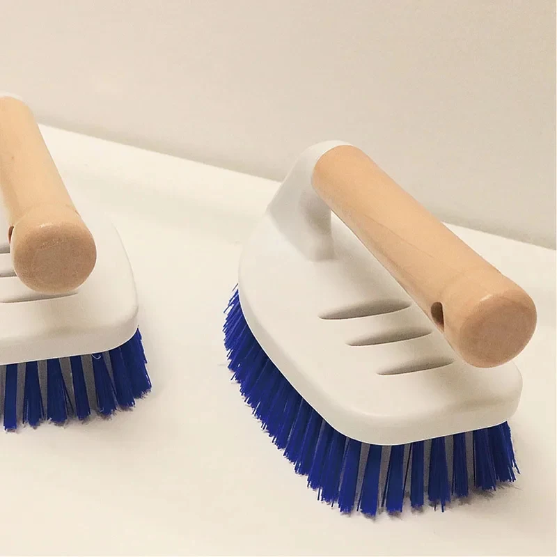 Bamboo Handle Household Cleaning Brush for Kitchen Bathroom Floor Tile Scrub Brushes Laundry Stiff Bristles