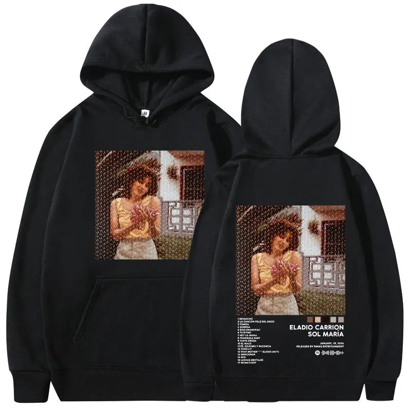 

Eladio Carrion Sol Maria 2024 Music Album Graphic Hoodies Men Fashion Hip Hop Oversized Sweatshirts Casual Long Sleeve Pullovers