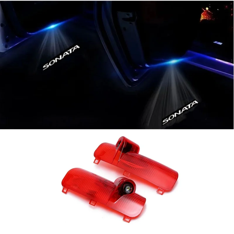 2pcs Car Door Welcome Lights Logo Laser Projector Night Signal Lights For Hyundai Sonata VI (YF)  2010 2011 2012 2013 2014