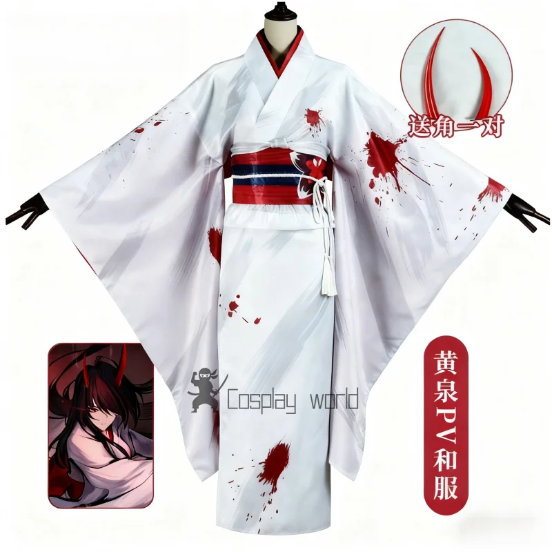 Game Honkai Star Rail Acheron Cosplay Costume Anime Spoof blood stained kimono Clothes Halloween Party Role Play Uniform