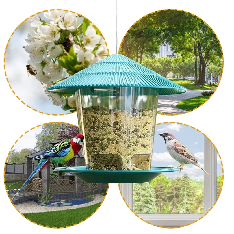 Bird Feeder Automatic Foot Feeding Tool Outdoor Bird Feeder Hanging Nut Feeding Multiple Hole Dispenser Holder Food Container - Image 6