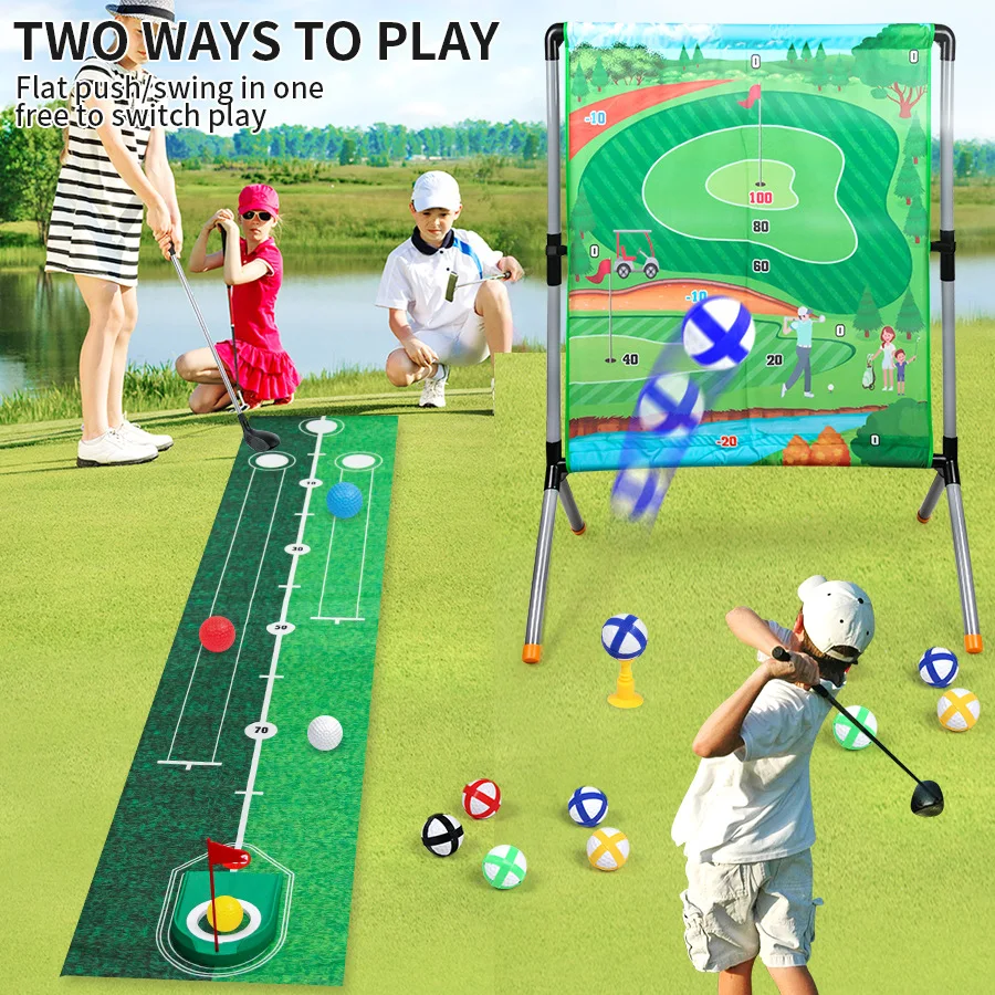 3-in-1 Kids Sports Set: Golf Number Target Throwing & Soccer Indoor Outdoor Family Game Toy for Parent-Child Play