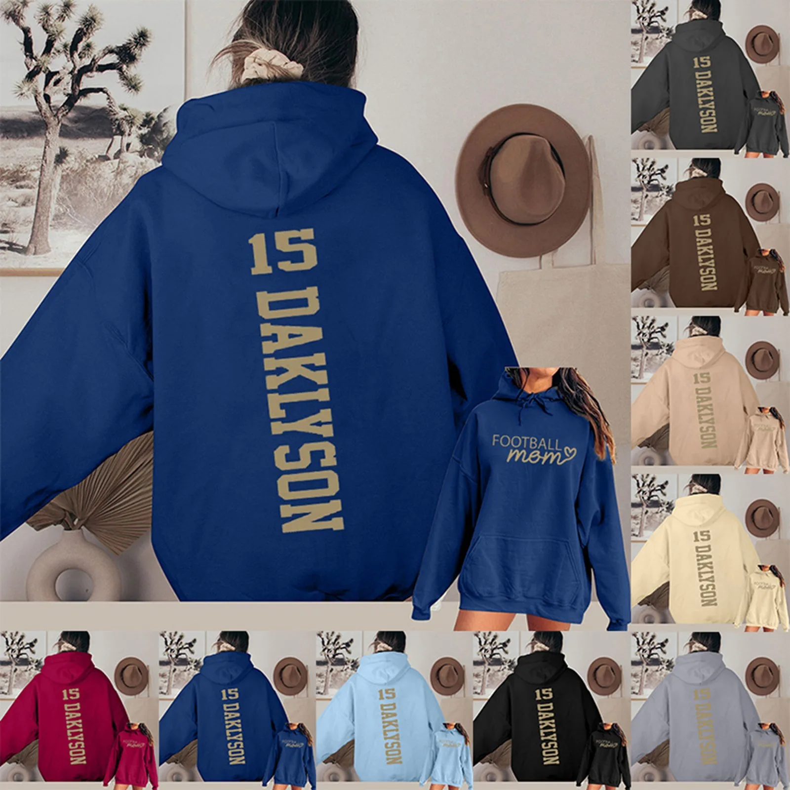 

Women's Fashion Letter Printed Hoodie Casual Loose Pullover Sweatshirt With Thin Women Hoodies Fall Sweaters for Women Pattern