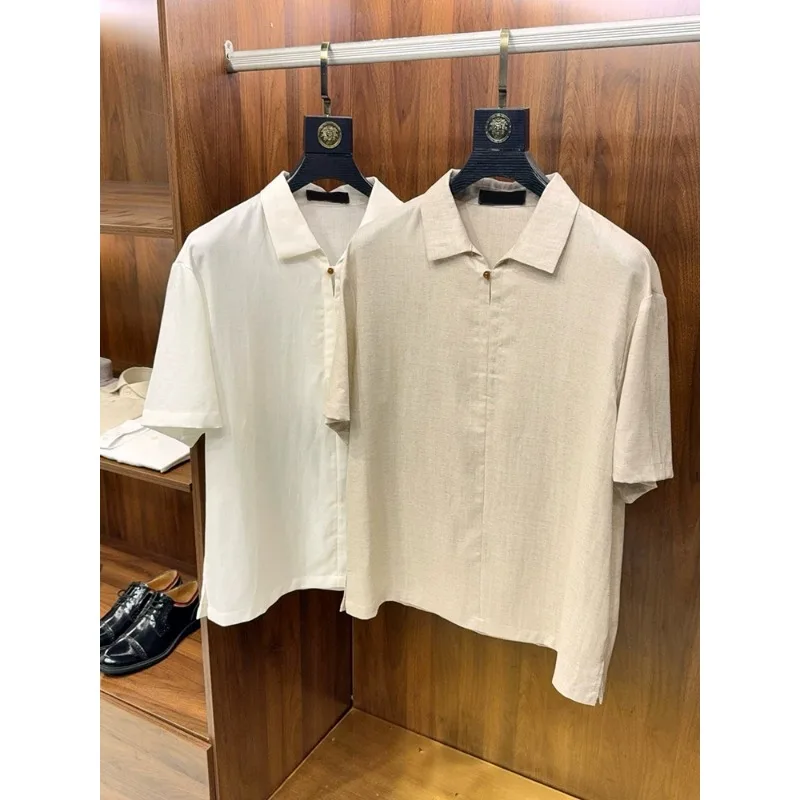 

26ss New LP - Lyocell Linen Breathable Fashion Casual Old Money Style Short-Sleeved Shirt