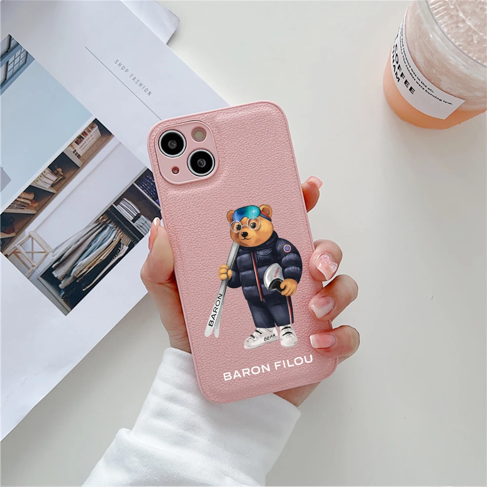 جراب هاتف من الجلد Filou لهاتف iPhone ، مضاد للسقوط ، غطاء فاخر ، رياضة التزلج ، 15 ، 14 Plus ، 13 ، 12 ، 11 Pro Max ، X ، Xr ، 7