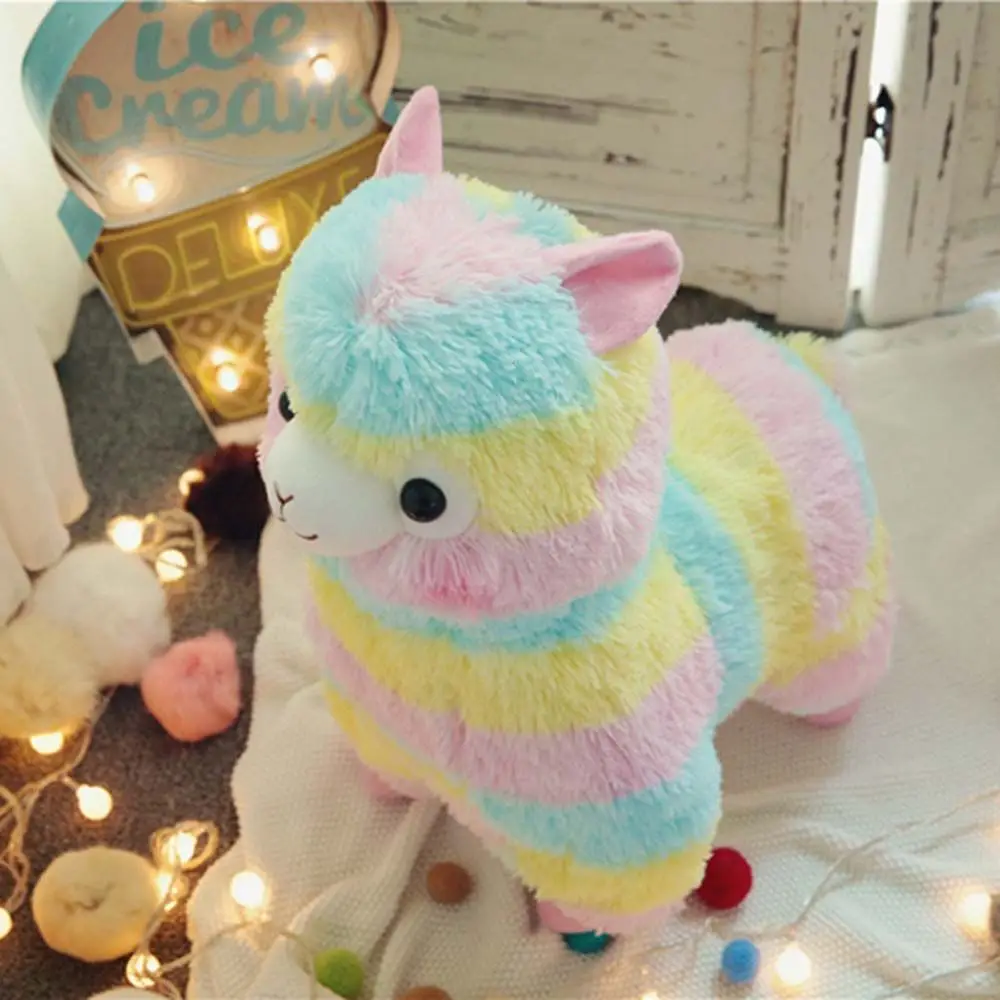 25cm Colorful Alpaca Plush Dolls Baby Cute Animal Dolls Soft Cotton Stuffed Doll Home Soft Toys Sleeping Mate Stuffed Plush Toys