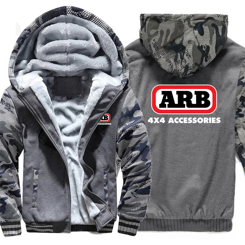 ARB Hoodies Men Coat Winter Warm Fleece ARB Logo Sweatshirts Jacket