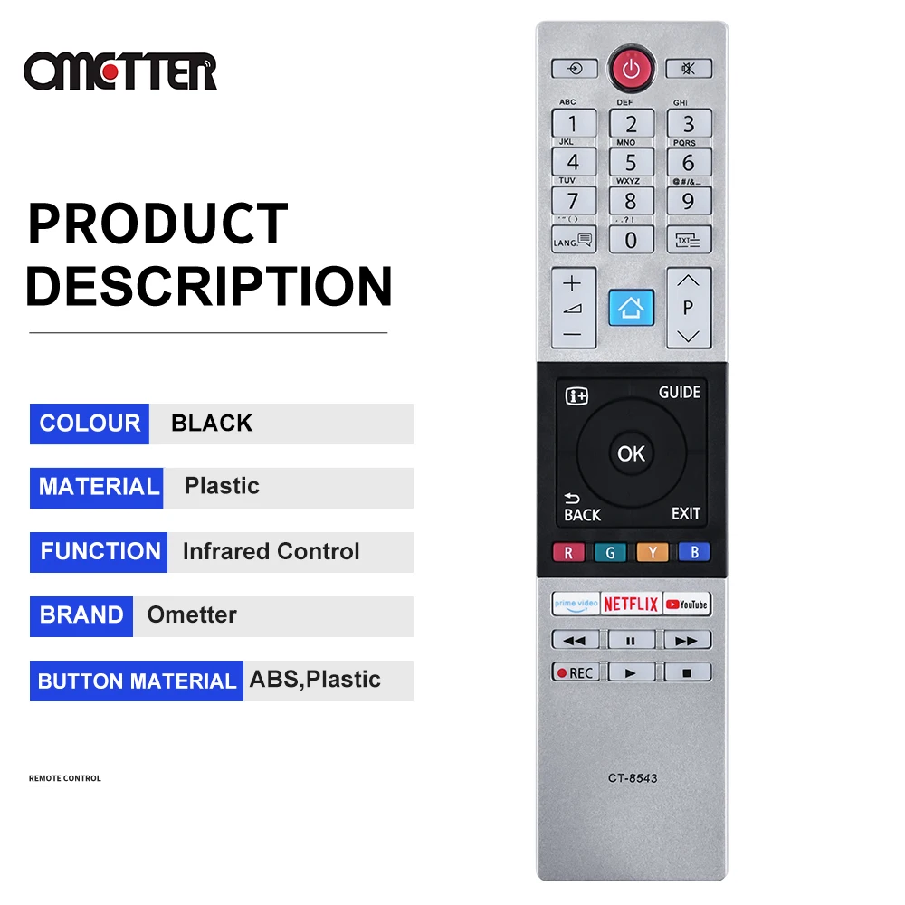 New CT-8543 For Toshiba Netflix TV Remote Control 40L2863DG 32W2863DG 43V5863DG