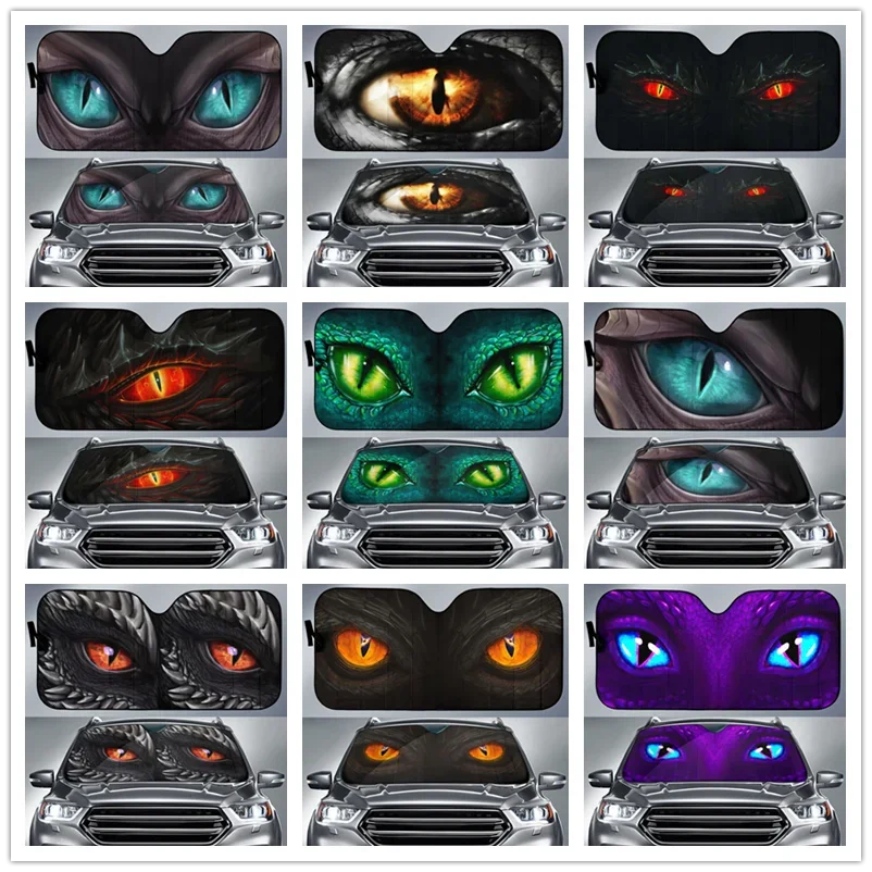 DRAGON EYE Universal Car Side Window Sun Shade Cute Windshield Sunshade for Cars Sedan Truck SUV Sun Visor Protector