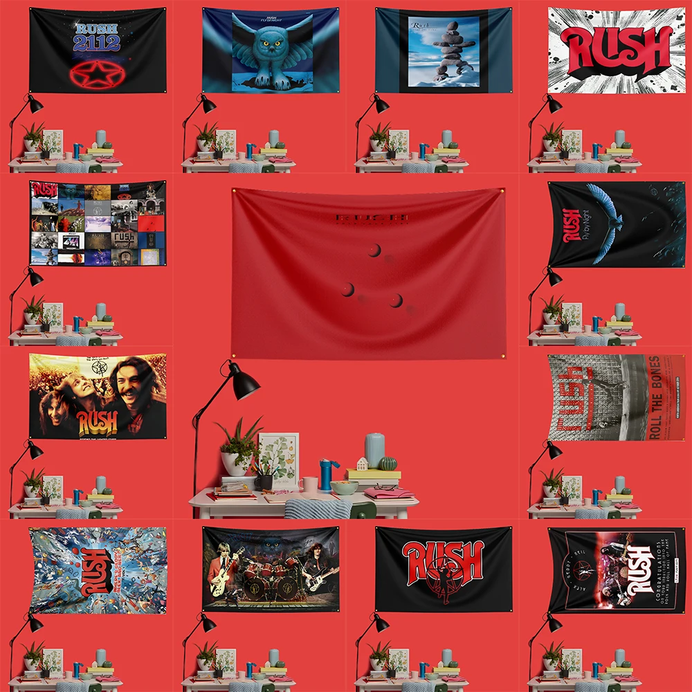 Rush Inspired Rock Music Flag 3x5 FT 90x150cm Polyester Decorative Banner Tapestry For Music Fans Bedroom Wall Decoration