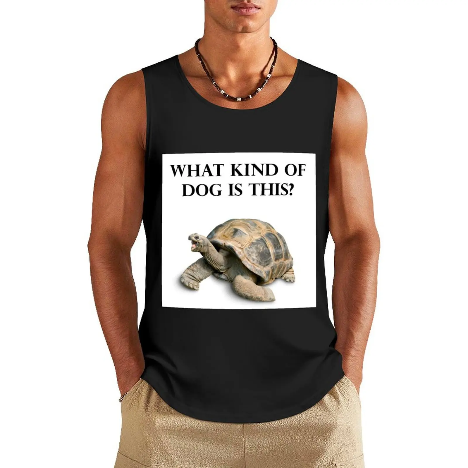 Borat- What Kind Of Dog Is This? Tank Top Men's cotton t-shirt sleeveless vest men t-shirts for Men's gym cute tops