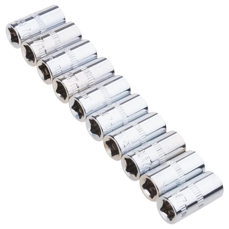 

Professional Short Socket Wrench Spanner Accessory 1/4Inch Drive 6 Point Metric Size 4mm to 14mm for Home & Auto Repair