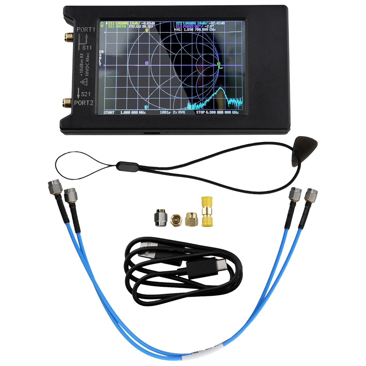 Nuevo LiteVNA-64 50KHz-6,3 GHz LiteVNA 4 pulgadas pantalla táctil analizador de red vectorial HF UHF antena analizador actualización de