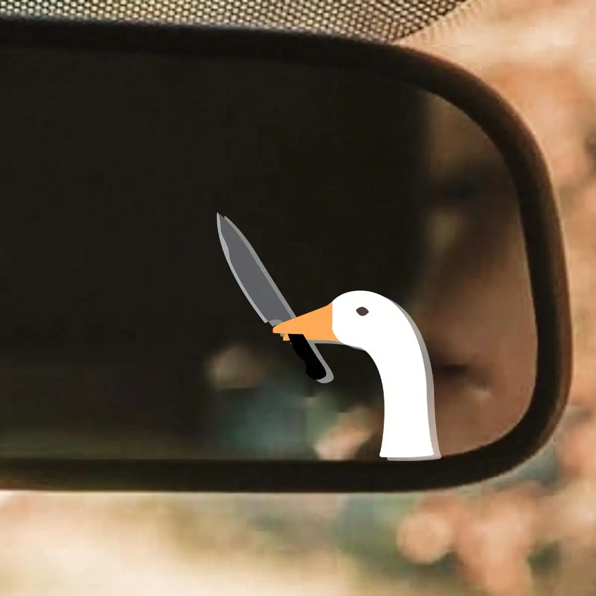 Funny Cartoon Duck With Knife Waterproof Vinyl Stickers Decals for Car Rearview Mirror Window Vehicle Decor Accessories view 3