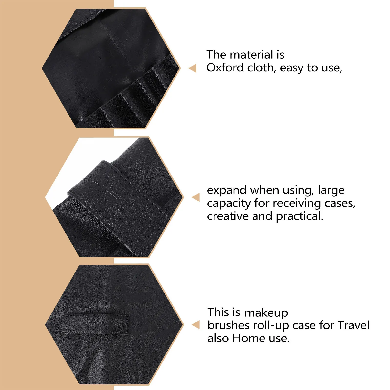 

Makeup Brush Bag Pu Travel Organizer Roll-Up Holder For Brushes Pouch Toiletry Bag