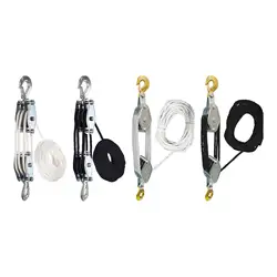 Manual Hand Lift Sturdy Block Tackle Pulley System Wheel Block Tackle System for Lifting Heavy Objects Heavy Duty Lifting Pulley