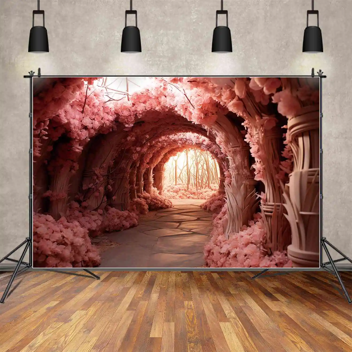Фон MOON.QG свадебная АРКА розовый цветочный коридор портрет дверь для фотографий фон день Святого Валентина день рождения для фотосессии