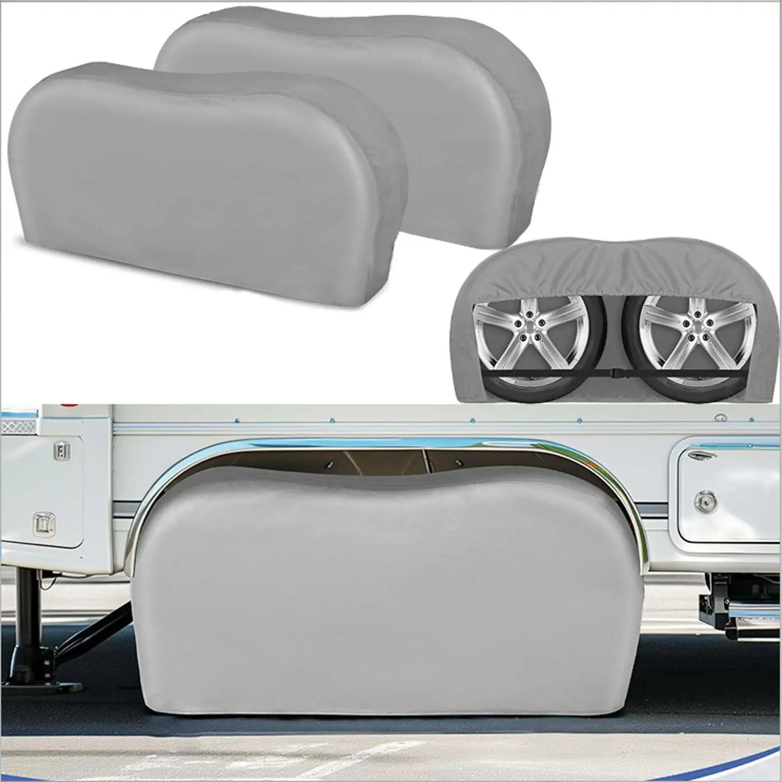 

26-30 Inches Two A-xle RV Tire Cover Tire Sleeve Rain And UV Resistant Wheel Protection Cover For SUV Trucks, Trailers, And RVs