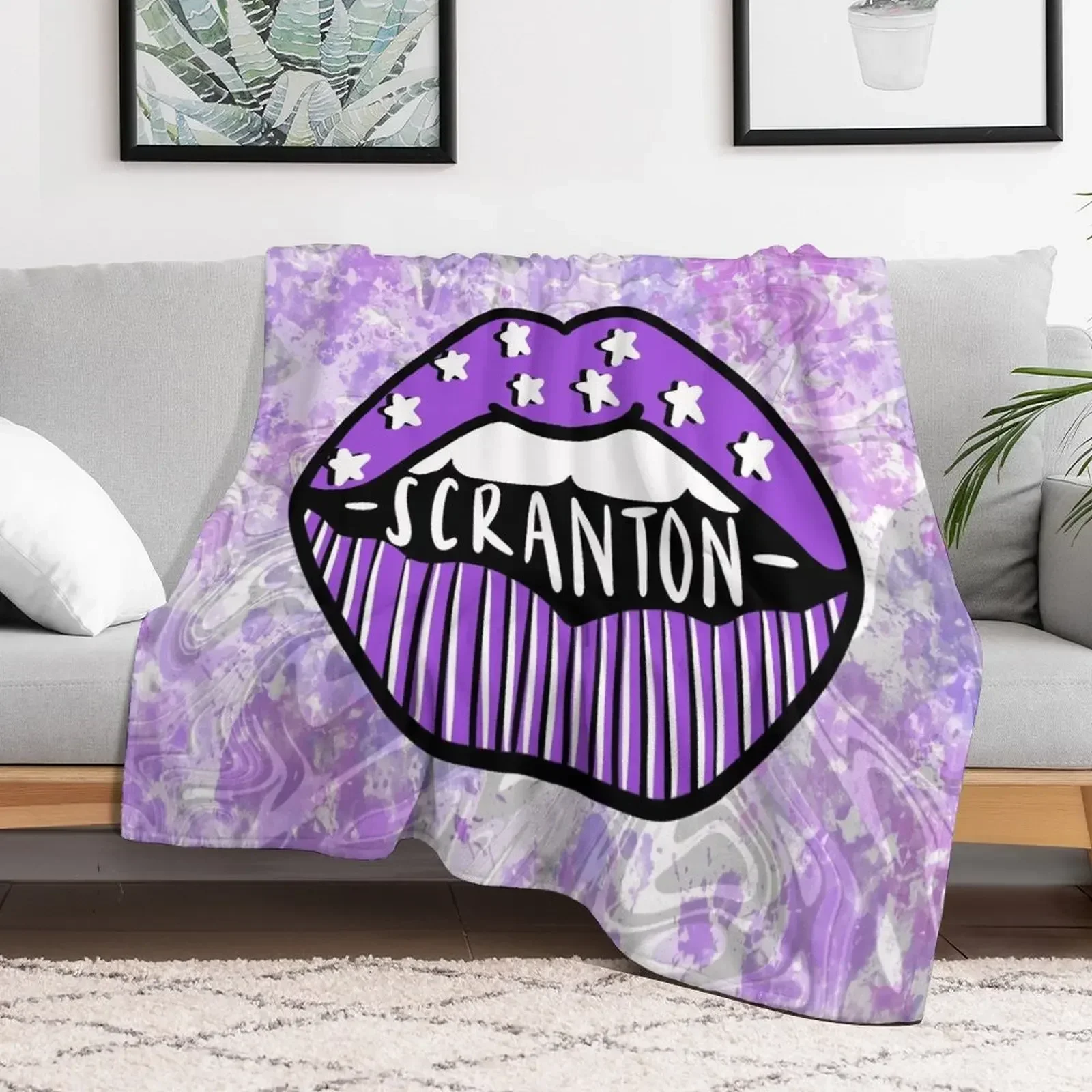 

university of Scranton lips Throw Blanket anime Single Blankets For Baby Sofa Blankets