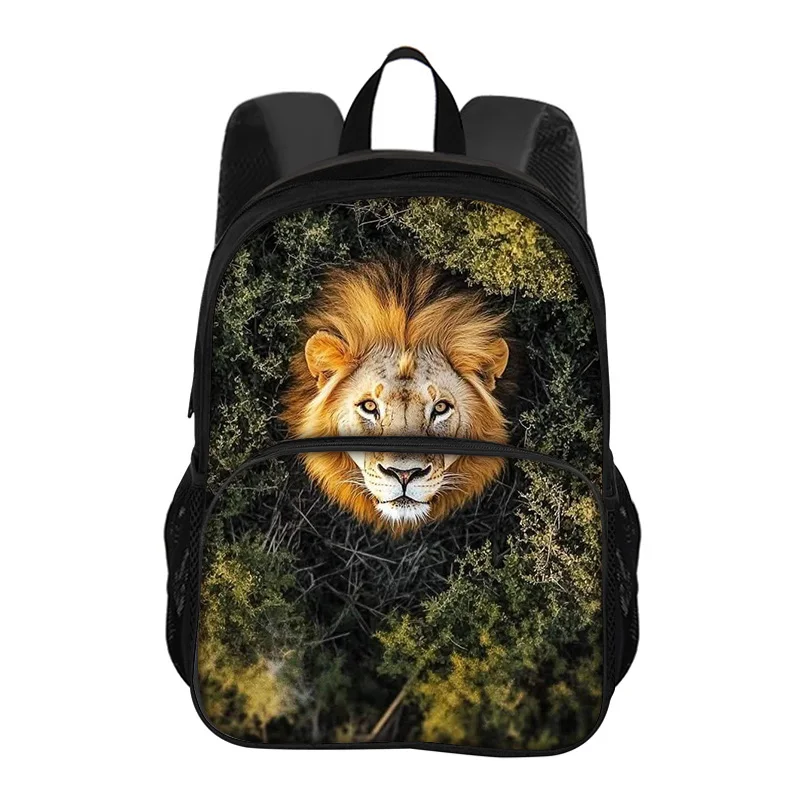 

lion Round Front Bag Backpack Versatile Fashion Trend Cartoon Boy and Girl School Birthday Best Gift