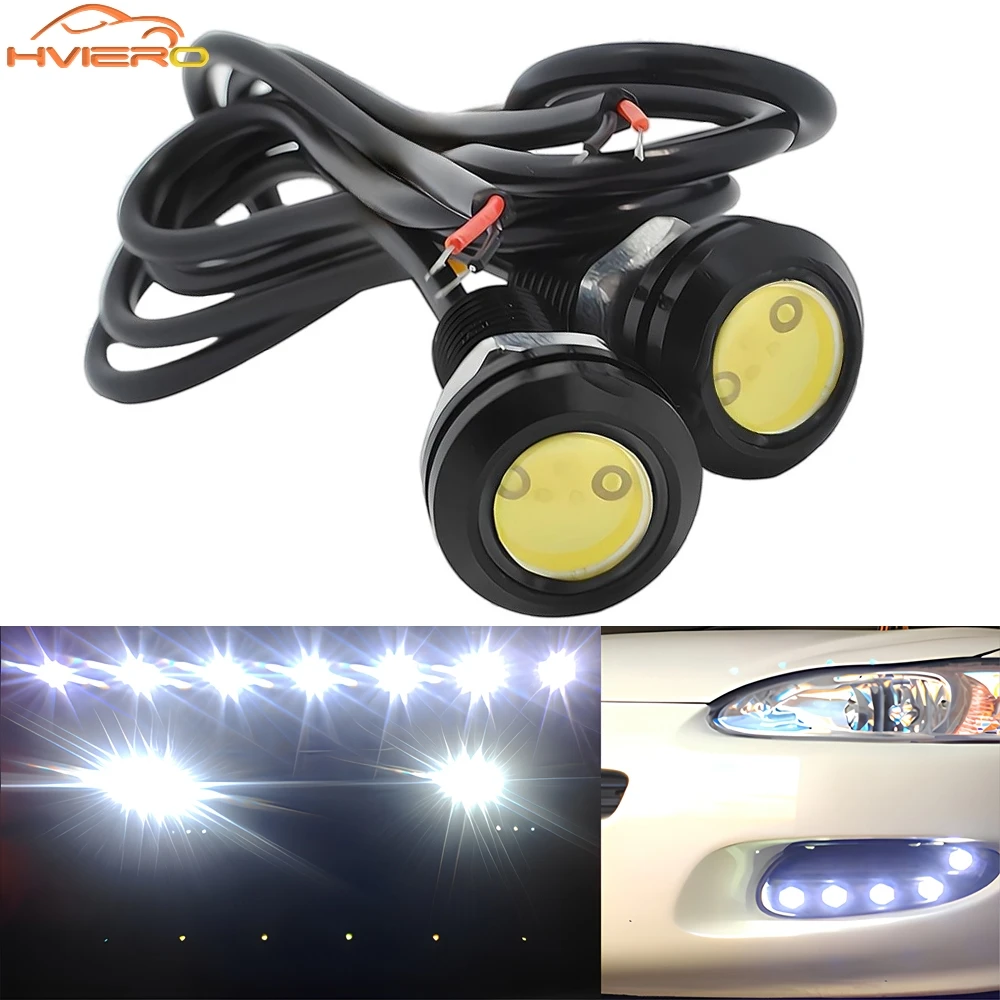 

2Pc Auto Car Led Daytime Running Light DRL 18mm Day Eagle Eye Lamp Backup Reversing Parking Signal Waterproof Headlight Fog Bulb