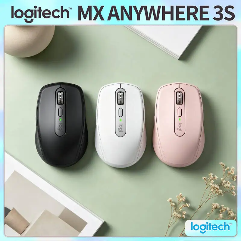 

Logitech MX Anywhere 3S Office Mouse - 8000 DPI Glass Tracking, MagSpeed Scroll, Silent Click, USB-C Quick Charge for Shop Use