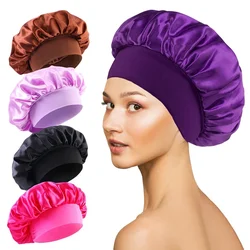 1 stücke Weiche Seide Satin Gefüttert Motorhaube Große Satin Haar Motorhaube Haushalt Schlaf Dusche Kappe Haar Wrap Abdeckung für lange Friseursalon Werkzeug
