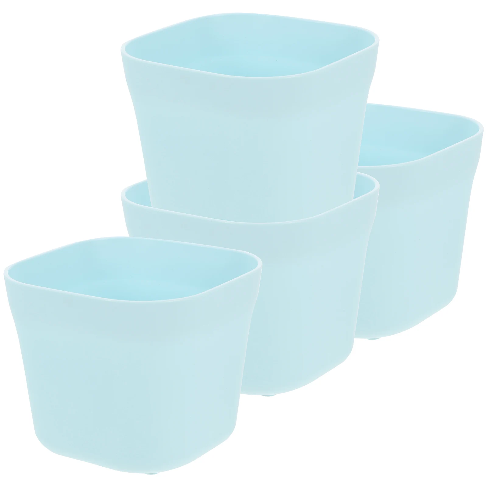 

4 Pcs Thickened Plastic Flower Pot Lightweight Durable Reusable Drainage Holes Simple Design Planters Garden Nursery